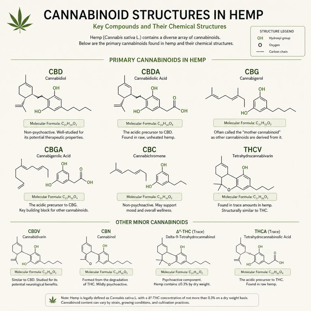 cannabinoid structure diagram for hemp